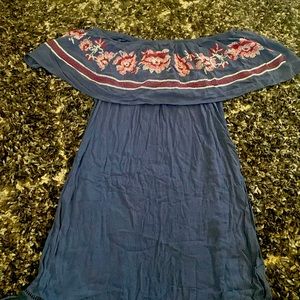 Off the shoulder semi fitted dress